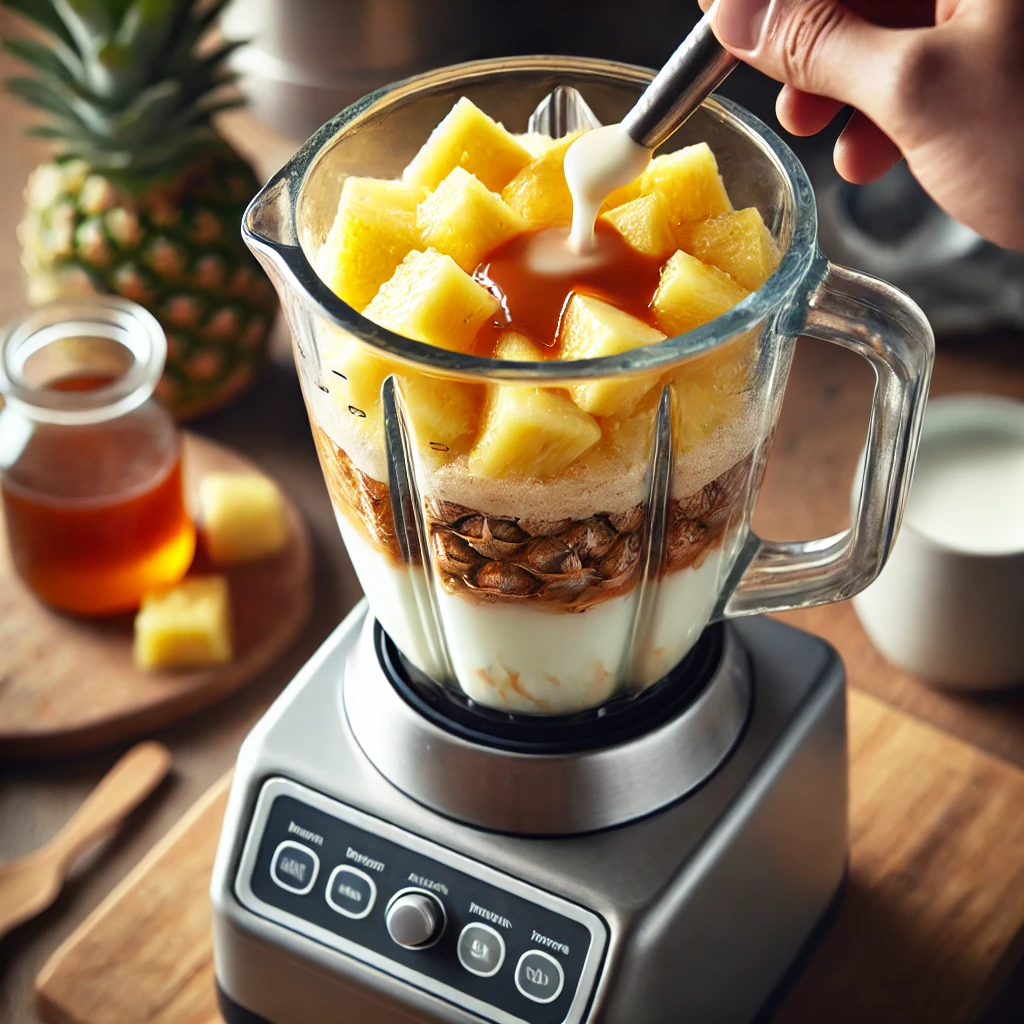 Mezclar Piña y Leche Condensada