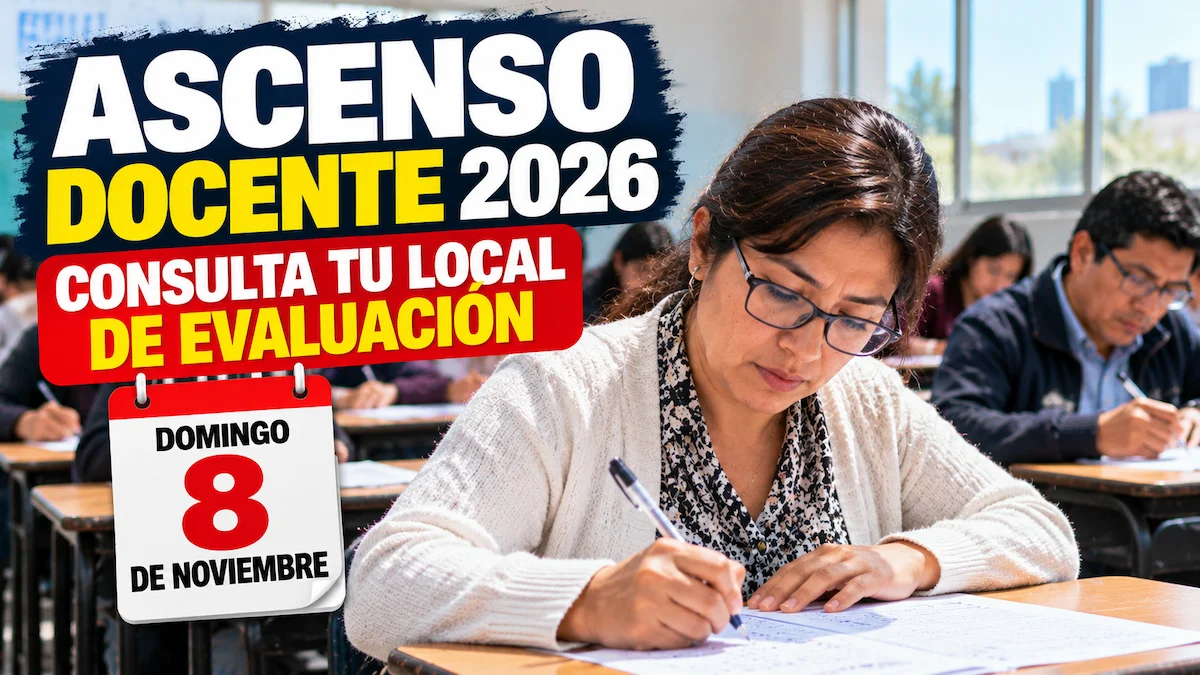 Ascenso Docente 2026 local de evaluación